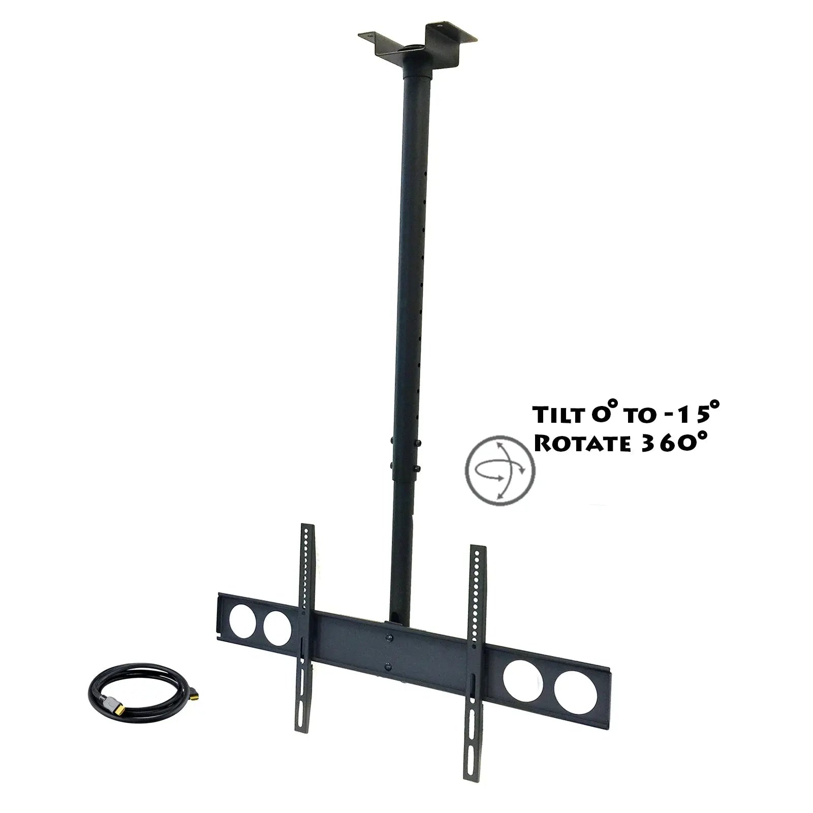 MegaMounts Heavy Duty Tilting Ceiling Televeision Mount for 37" to 70" LCD, LED and Plasma Televisions with HDMI Cable MegaMounts