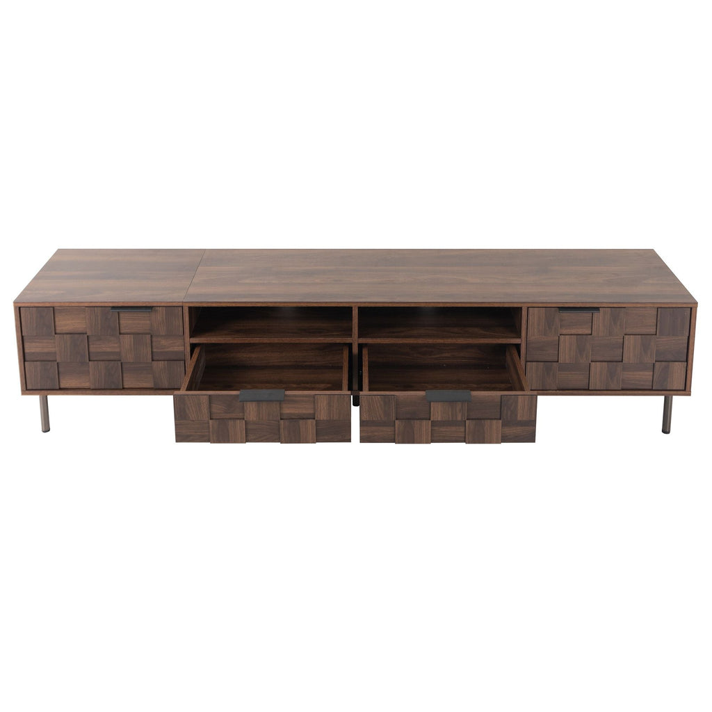 Mid Century TV Stand with 2 Drawers, Media Console Table for TVs up to 85'', Entertainment Center with Storage for Living room, Bedroom, Home Theatre - Cool Brand Designs