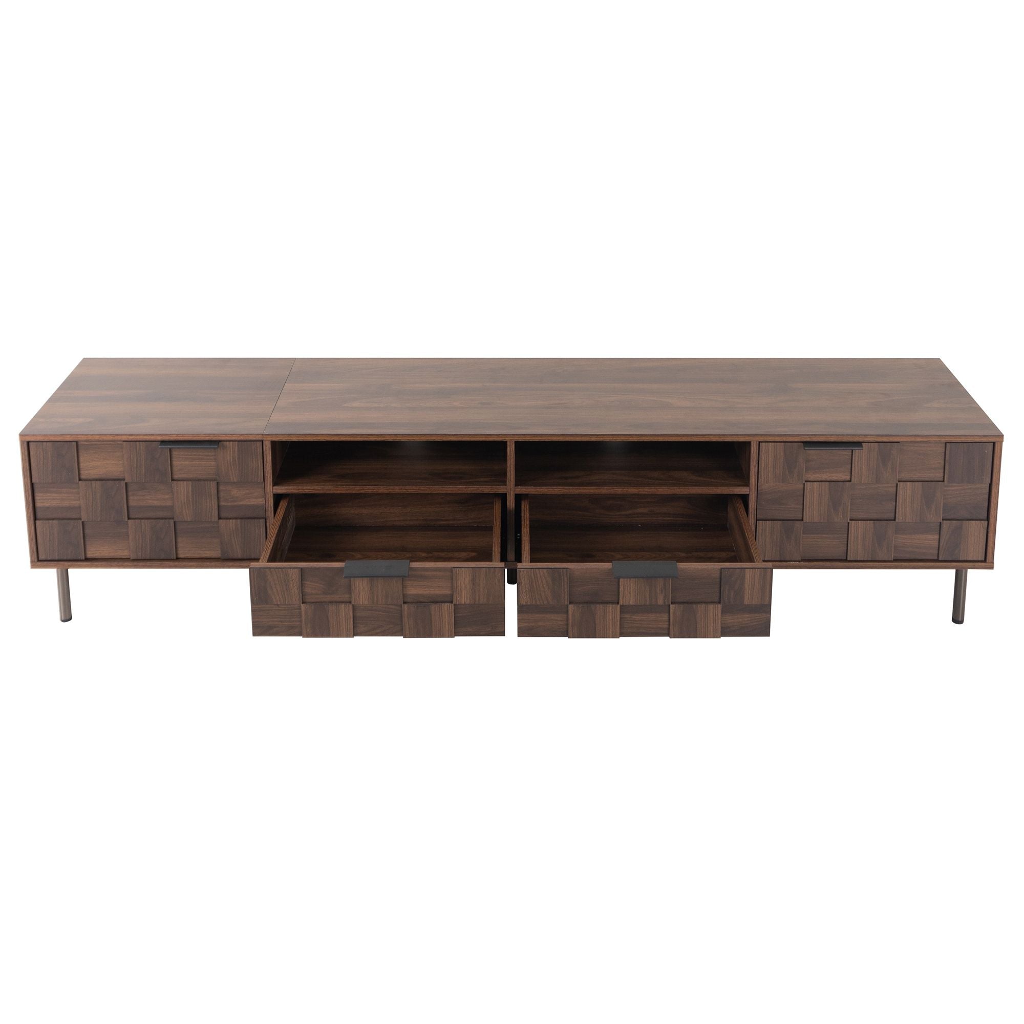 Mid Century TV Stand with 2 Drawers, Media Console Table for TVs up to 85'', Entertainment Center with Storage for Living room, Bedroom, Home Theatre - Cool Brand Designs