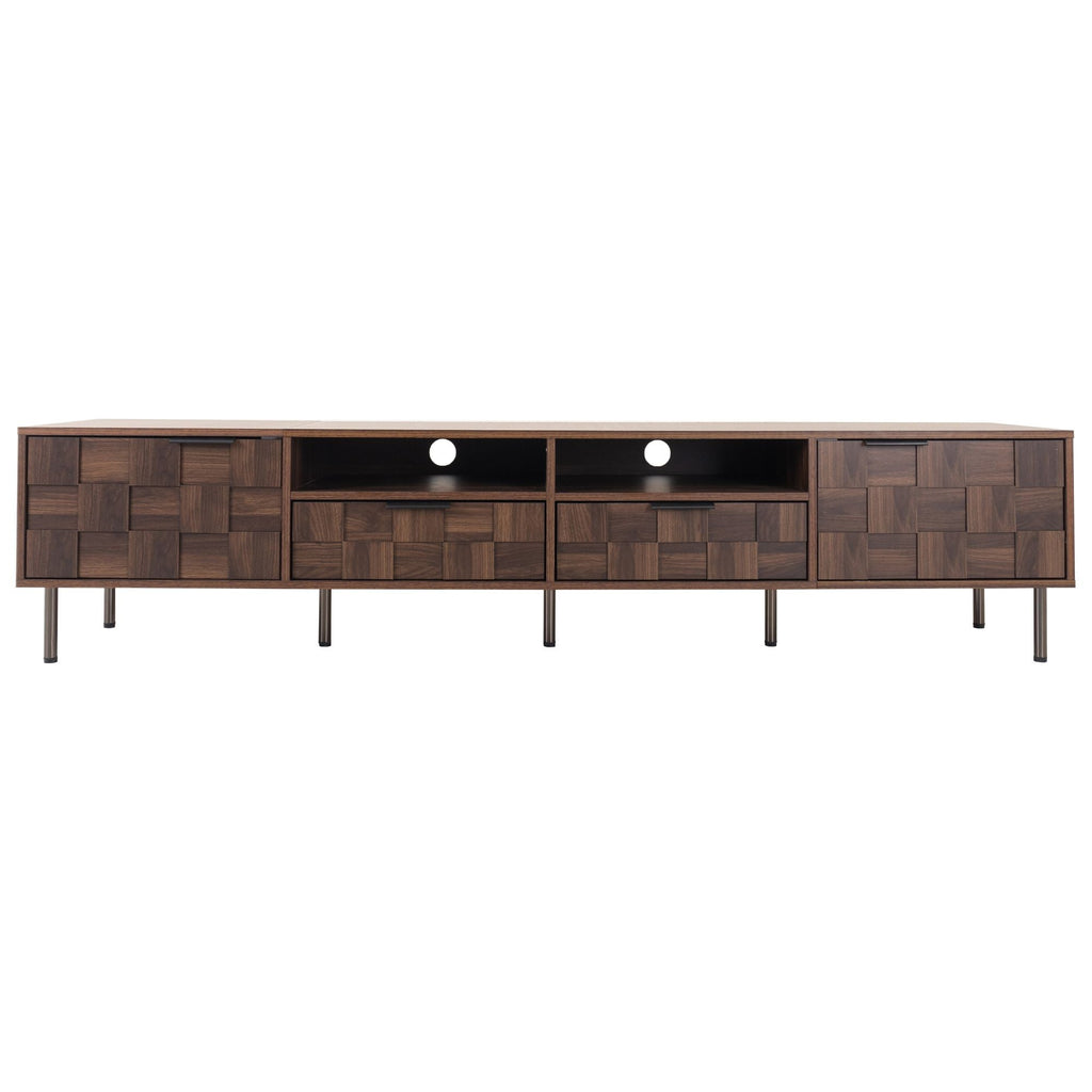 Mid Century TV Stand with 2 Drawers, Media Console Table for TVs up to 85'', Entertainment Center with Storage for Living room, Bedroom, Home Theatre - Cool Brand Designs