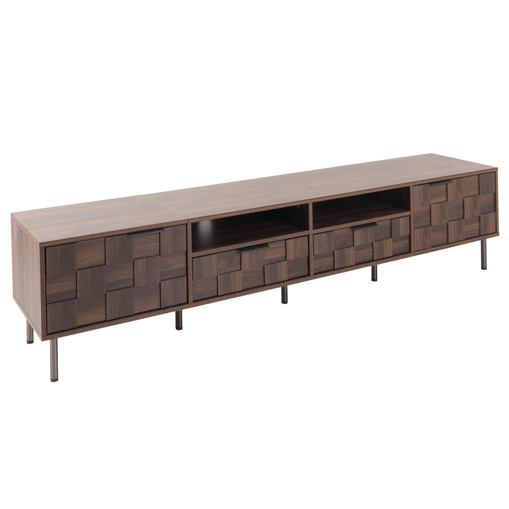 Mid Century TV Stand with 2 Drawers, Media Console Table for TVs up to 85'', Entertainment Center with Storage for Living room, Bedroom, Home Theatre - Cool Brand Designs