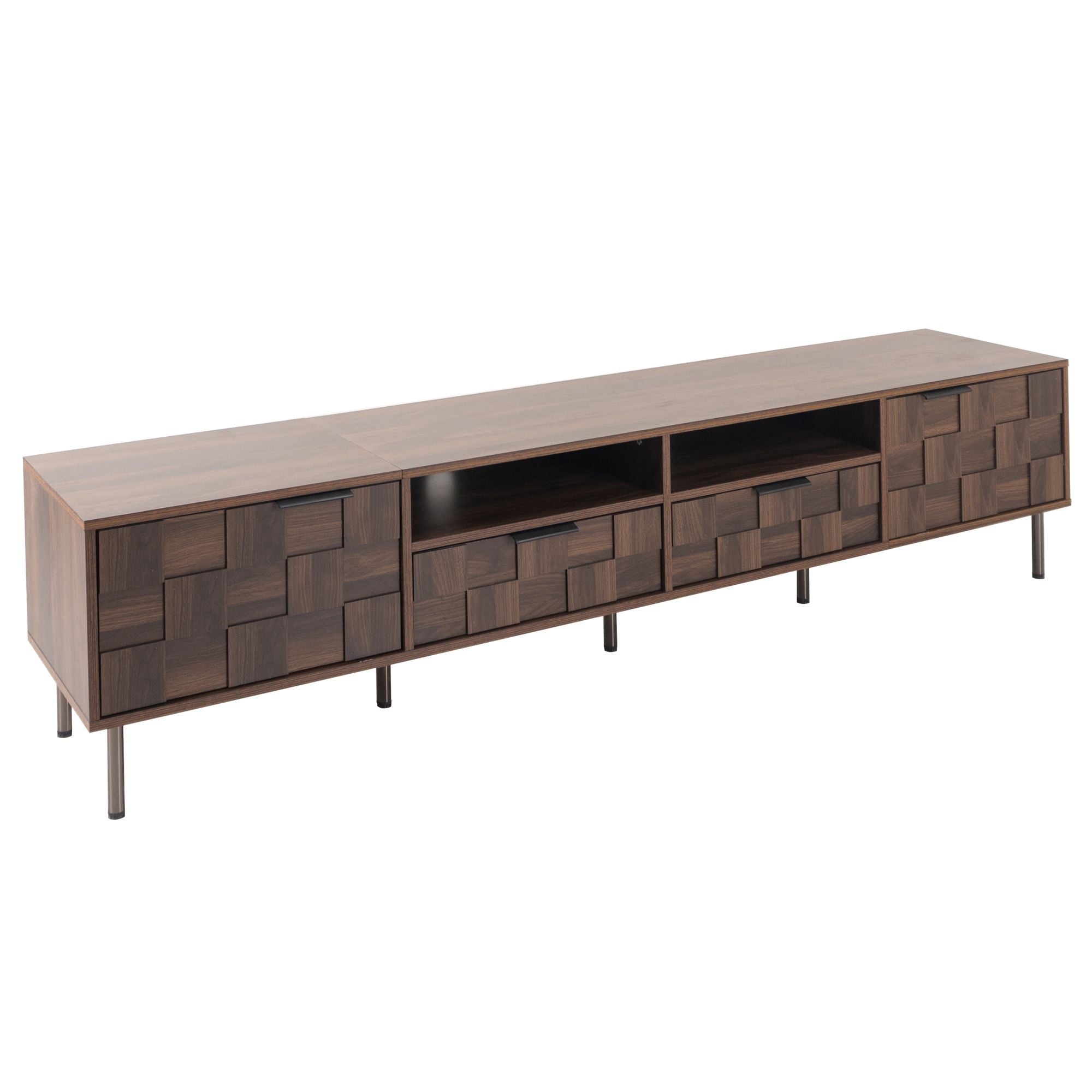 Mid Century TV Stand with 2 Drawers, Media Console Table for TVs up to 85'', Entertainment Center with Storage for Living room, Bedroom, Home Theatre - Cool Brand Designs