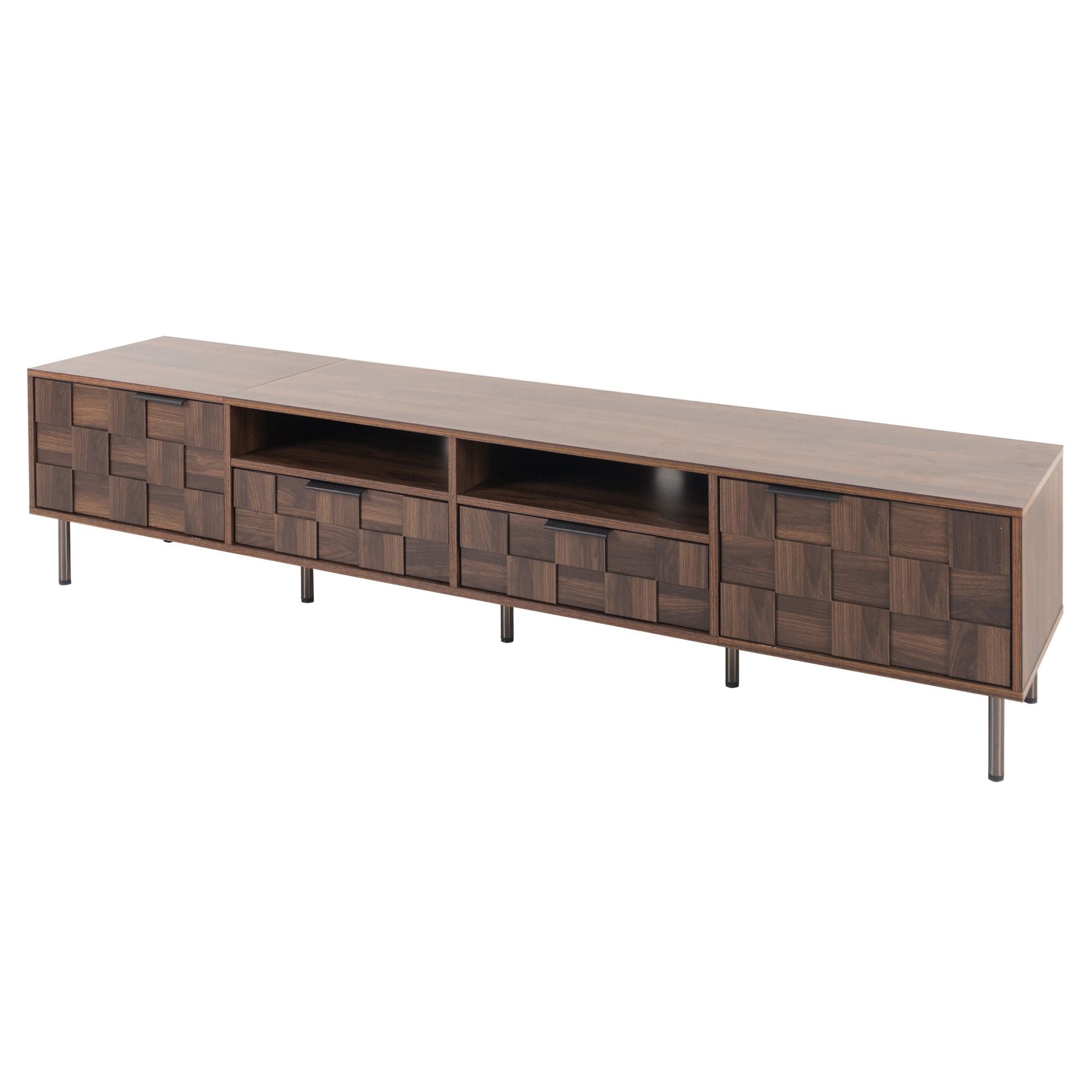 Mid Century TV Stand with 2 Drawers, Media Console Table for TVs up to 85'', Entertainment Center with Storage for Living room, Bedroom, Home Theatre - Cool Brand Designs