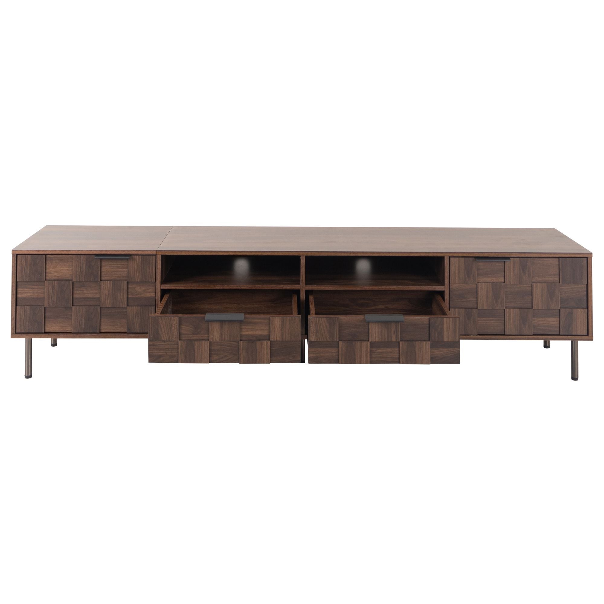 Mid Century TV Stand with 2 Drawers, Media Console Table for TVs up to 85'', Entertainment Center with Storage for Living room, Bedroom, Home Theatre - Cool Brand Designs