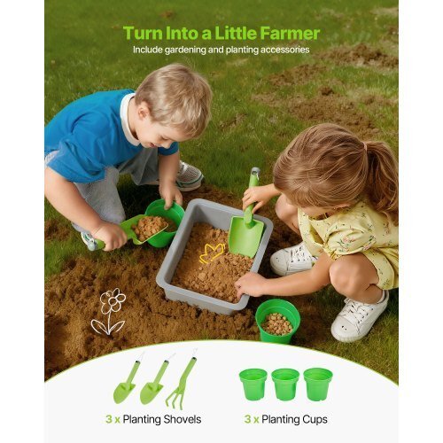 Mud Kitchen, Outdoor Mud Kitchen for Kids, Wood Outdoor Play Kitchens with Spoons, Sink, Tank, Sunshade Canopy, Shovels, Cookware Pots and Accessories, Wooden Play Kitchens for Home, Lawn - Cool Brand Designs