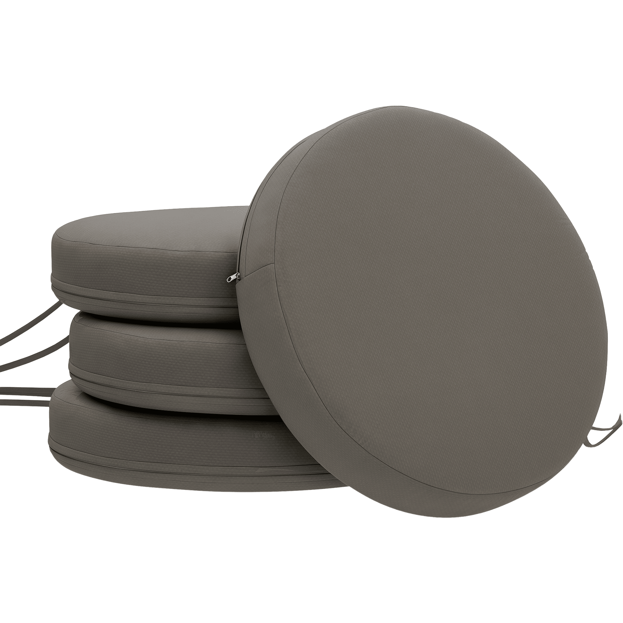 Patio Chair Cushions Set of 4 Round Seat Cushions for Dining Bistro Chairs Machine Washable, 15" x 15" x 3", Dark Gray - Cool Brand Designs