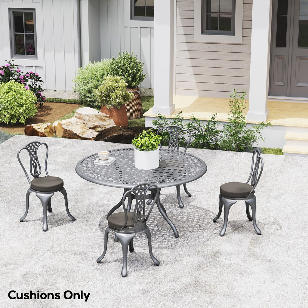 Patio Chair Cushions Set of 4 Round Seat Cushions for Dining Bistro Chairs Machine Washable, 15" x 15" x 3", Dark Gray - Cool Brand Designs
