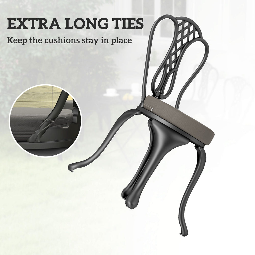 Patio Chair Cushions Set of 4 Round Seat Cushions for Dining Bistro Chairs Machine Washable, 15" x 15" x 3", Dark Gray - Cool Brand Designs