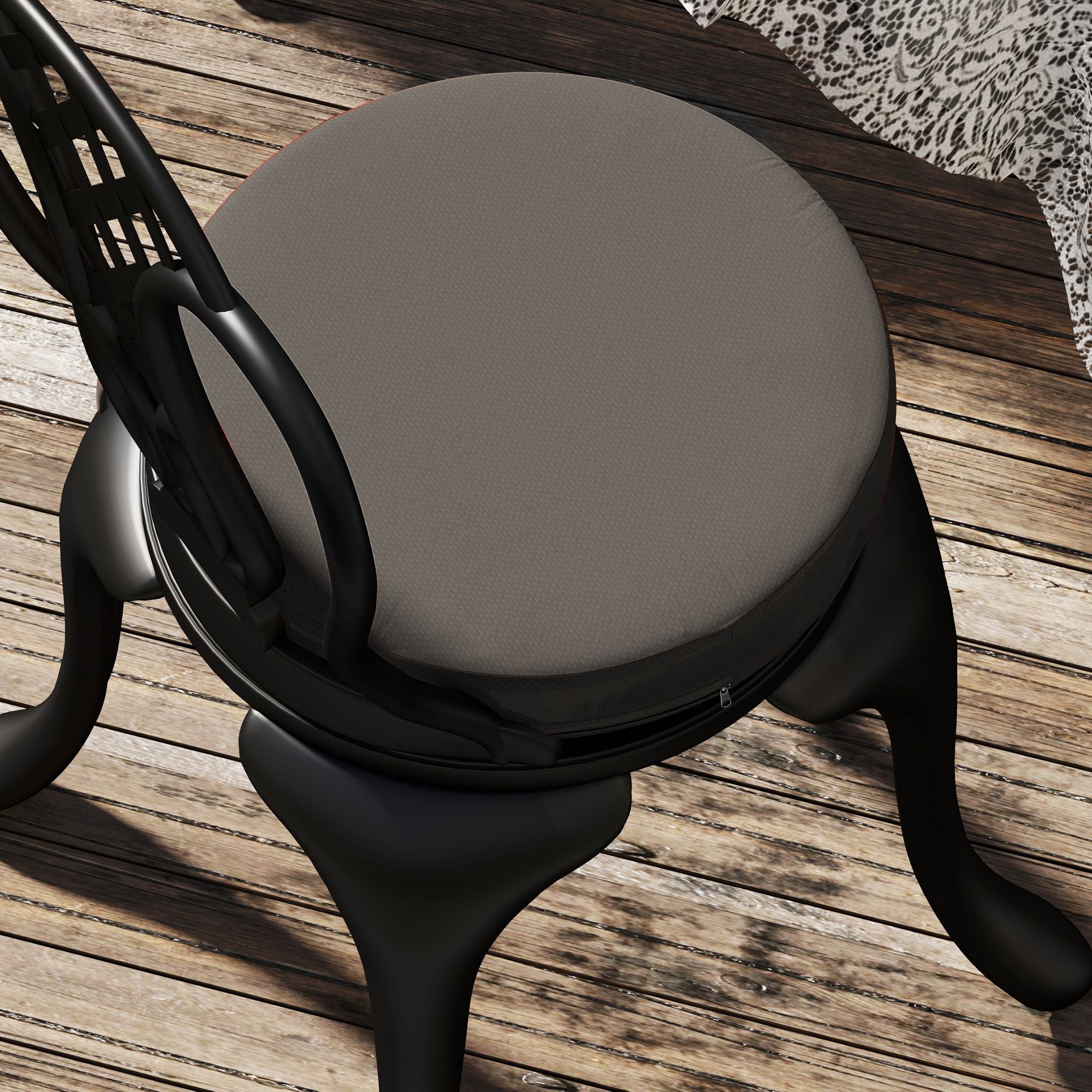 Patio Chair Cushions Set of 4 Round Seat Cushions for Dining Bistro Chairs Machine Washable, 15" x 15" x 3", Dark Gray - Cool Brand Designs