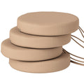 Patio Chair Cushions Set of 4 Round Seat Cushions for Dining Bistro Chairs Machine Washable, 15" x 15" x 3", Khaki - Cool Brand Designs