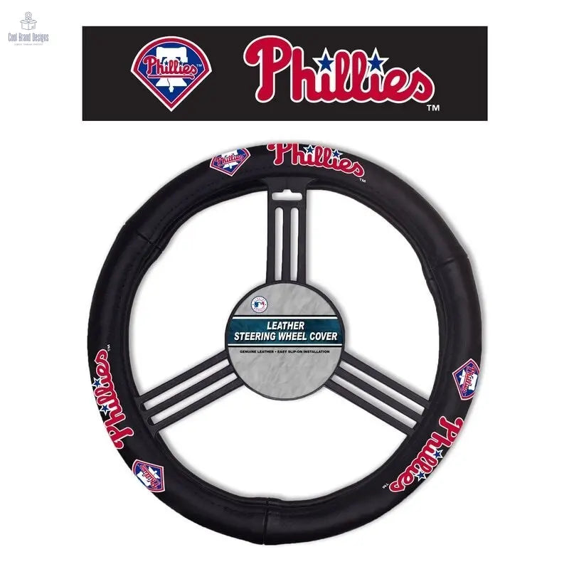 Philadelphia Phillies Steering Wheel Cover Leather CO - Cool Brand Designs