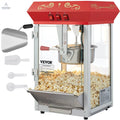 Popcorn Maker, 850W Popcorn Popper Machine, 8 Oz Kettle Makes 48 Cups per Batch, Countertop Popcorn Maker with Tempered Glass, Includes 4 Scoops, Movie Theater Style, Red VEVOR