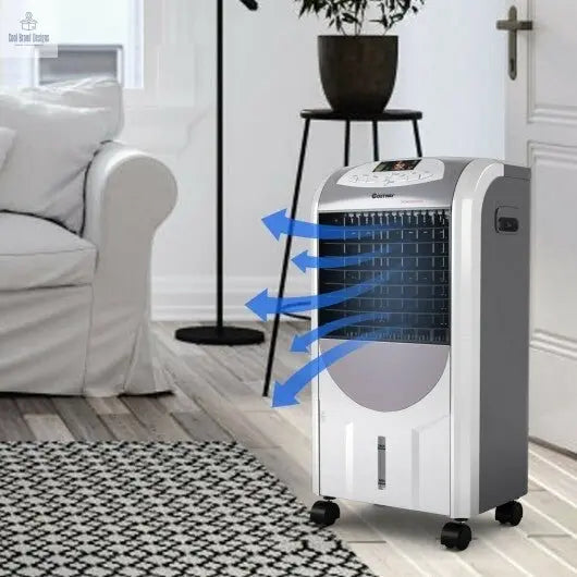 Portable Air Cooler Fan with Heater and Humidifier Function - Color: Gray - Cool Brand Designs