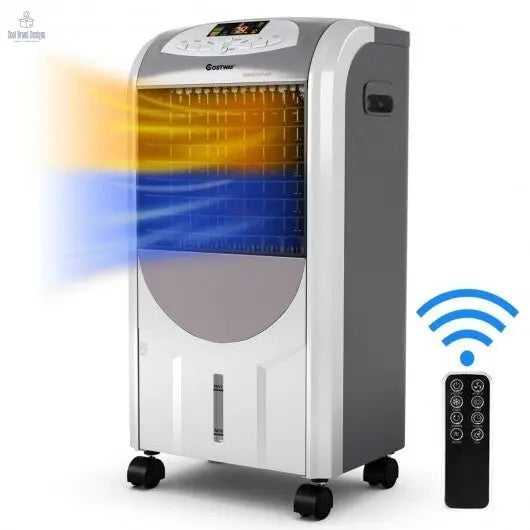 Portable Air Cooler Fan with Heater and Humidifier Function - Color: Gray - Cool Brand Designs