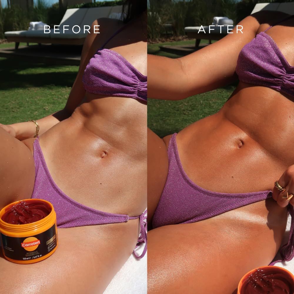 Potent Tanning Gel | Tanning Accelerator Cream | Non-greasy, waterproof formula infused with carrot and coconut oil | Rich in Vitamins A and E, moisturizing and lock-in moisture | 5 fl oz - Cool Brand Designs