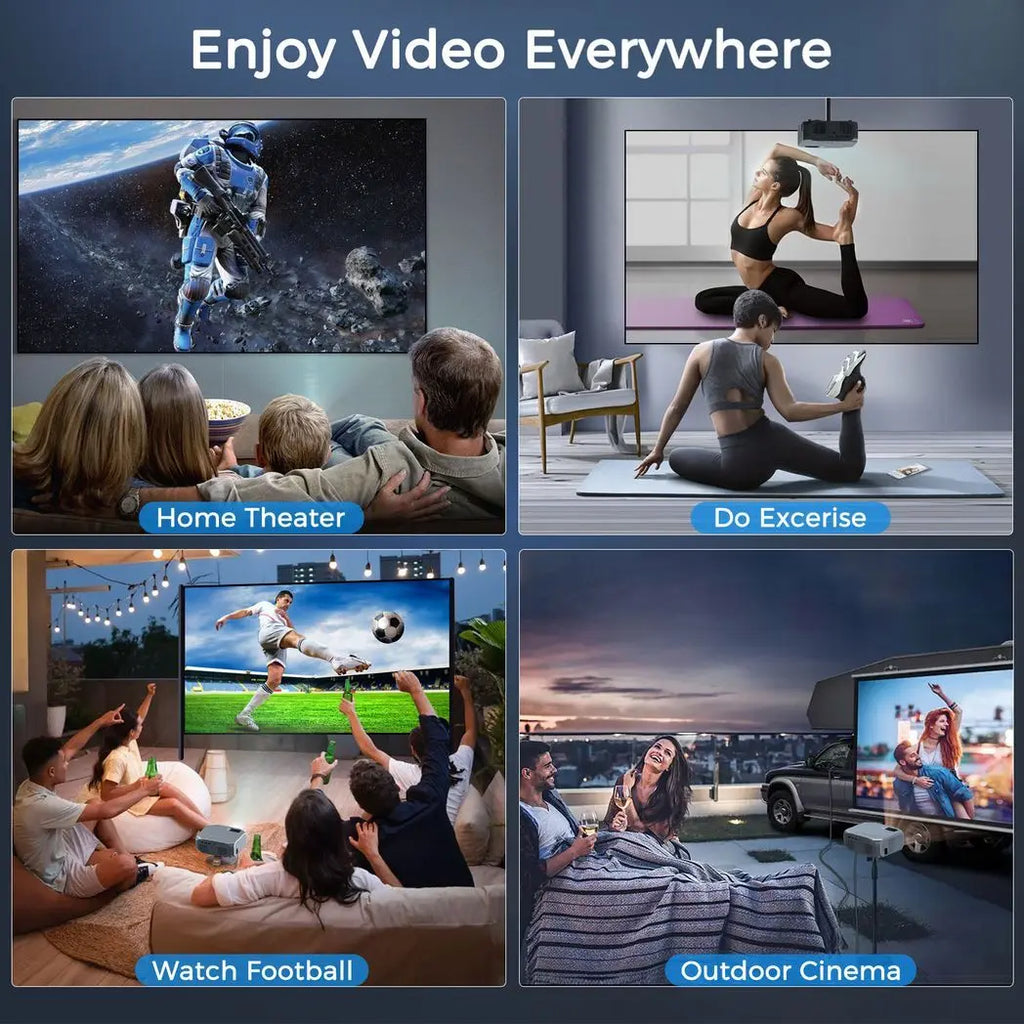 Projector with 5G WiFi and Bluetooth, 10000L Native 1080P Portable Outdoor Video Projector 4K Supported, Home Theater Movie Projector with Screen for Phone/PC/TV Stick/PS5(FBA???,?????) - Cool Brand Designs