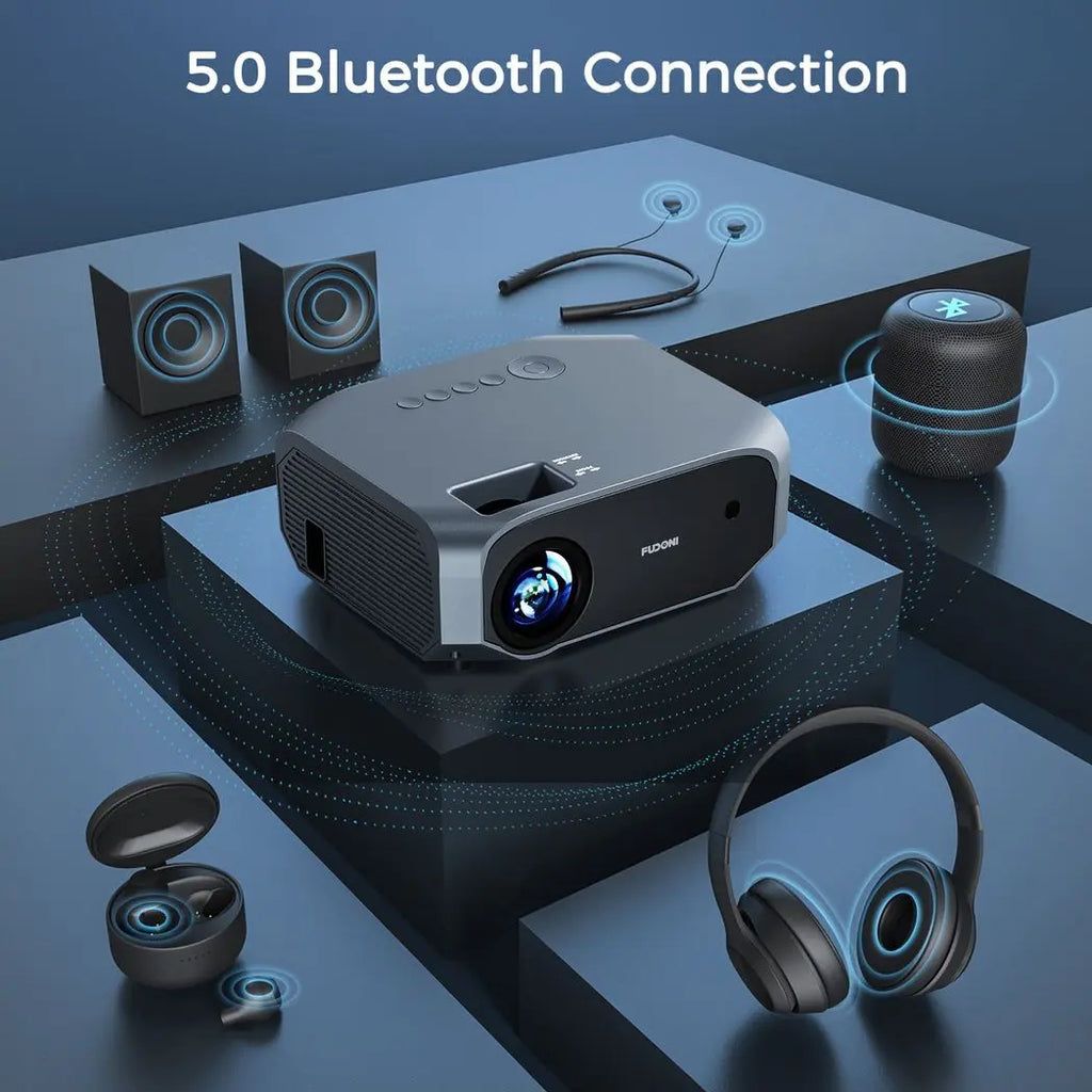 Projector with 5G WiFi and Bluetooth, 10000L Native 1080P Portable Outdoor Video Projector 4K Supported, Home Theater Movie Projector with Screen for Phone/PC/TV Stick/PS5(FBA???,?????) - Cool Brand Designs