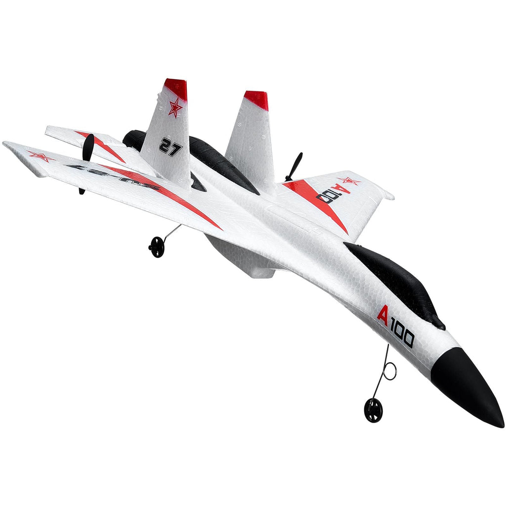 RC Plane, 2.4GHZ 4 Channel Remote Control Airplane with 6-Axis Gyro Stabilizer, Ready to Fly Fighter Aircraft Plane Toy with 2 Batteries, Easy to Fly RC Glider for Adults Kids Beginners Boys - Cool Brand Designs