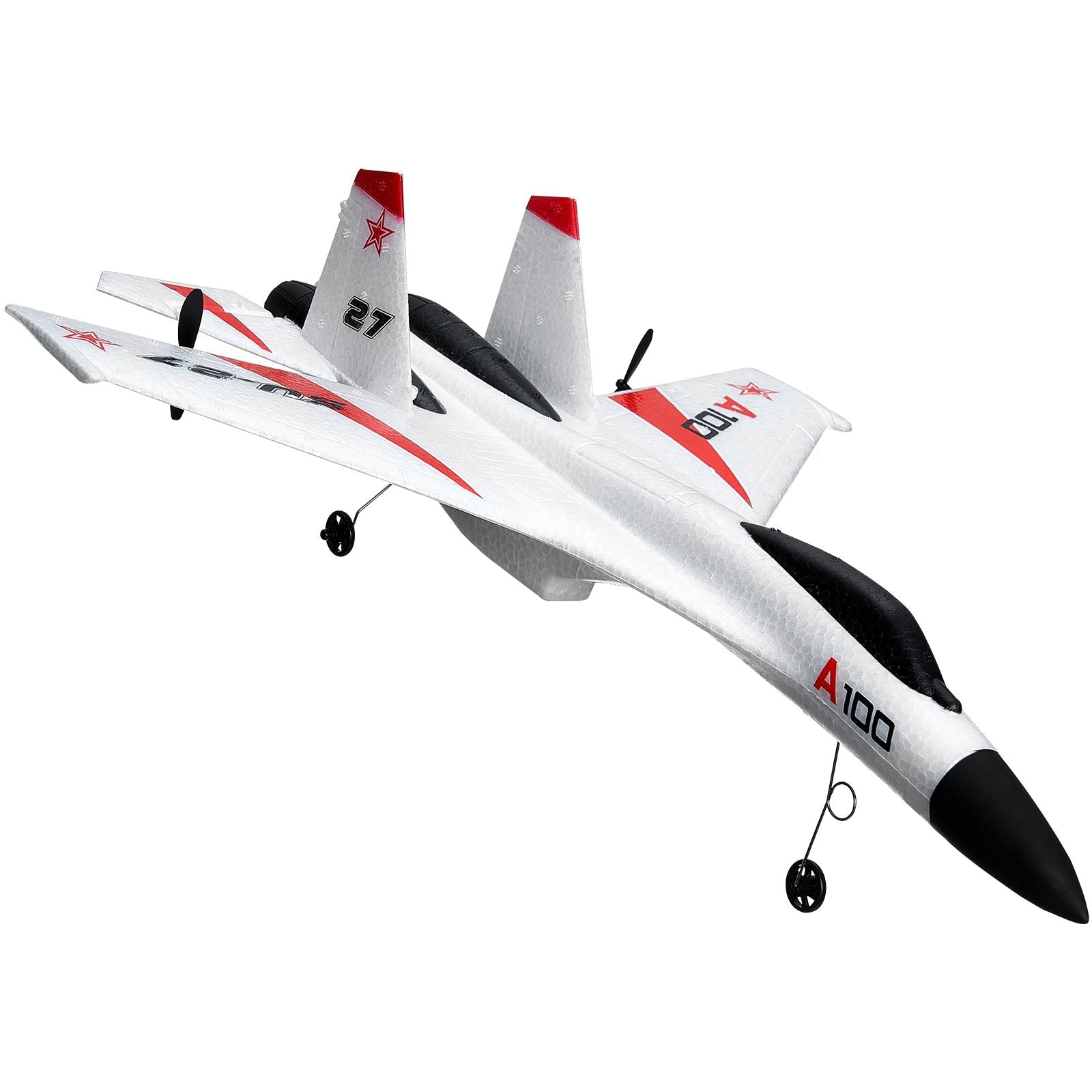 RC Plane, 2.4GHZ 4 Channel Remote Control Airplane with 6-Axis Gyro Stabilizer, Ready to Fly Fighter Aircraft Plane Toy with 2 Batteries, Easy to Fly RC Glider for Adults Kids Beginners Boys - Cool Brand Designs