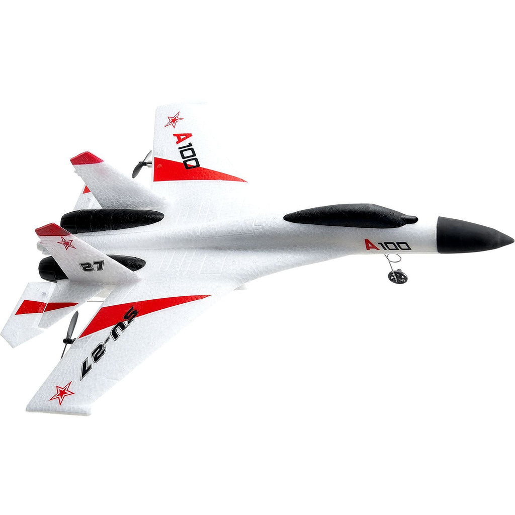 RC Plane, 2.4GHZ 4 Channel Remote Control Airplane with 6-Axis Gyro Stabilizer, Ready to Fly Fighter Aircraft Plane Toy with 2 Batteries, Easy to Fly RC Glider for Adults Kids Beginners Boys - Cool Brand Designs