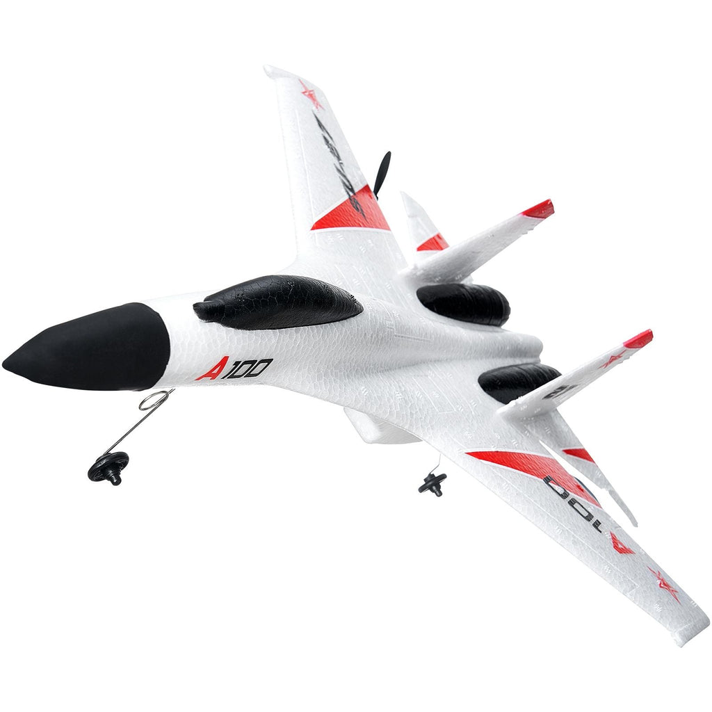 RC Plane, 2.4GHZ 4 Channel Remote Control Airplane with 6-Axis Gyro Stabilizer, Ready to Fly Fighter Aircraft Plane Toy with 2 Batteries, Easy to Fly RC Glider for Adults Kids Beginners Boys - Cool Brand Designs