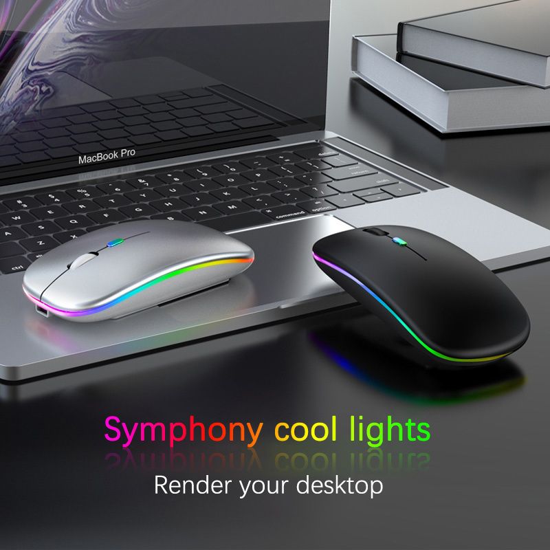 Rechargeable Bluetooth Wireless Mouse with 2.4GHz USB RGB 1600DPI Mouse for Computer Laptop Tablet PC Macbook Gaming Mouse Gamer - Cool Brand Designs