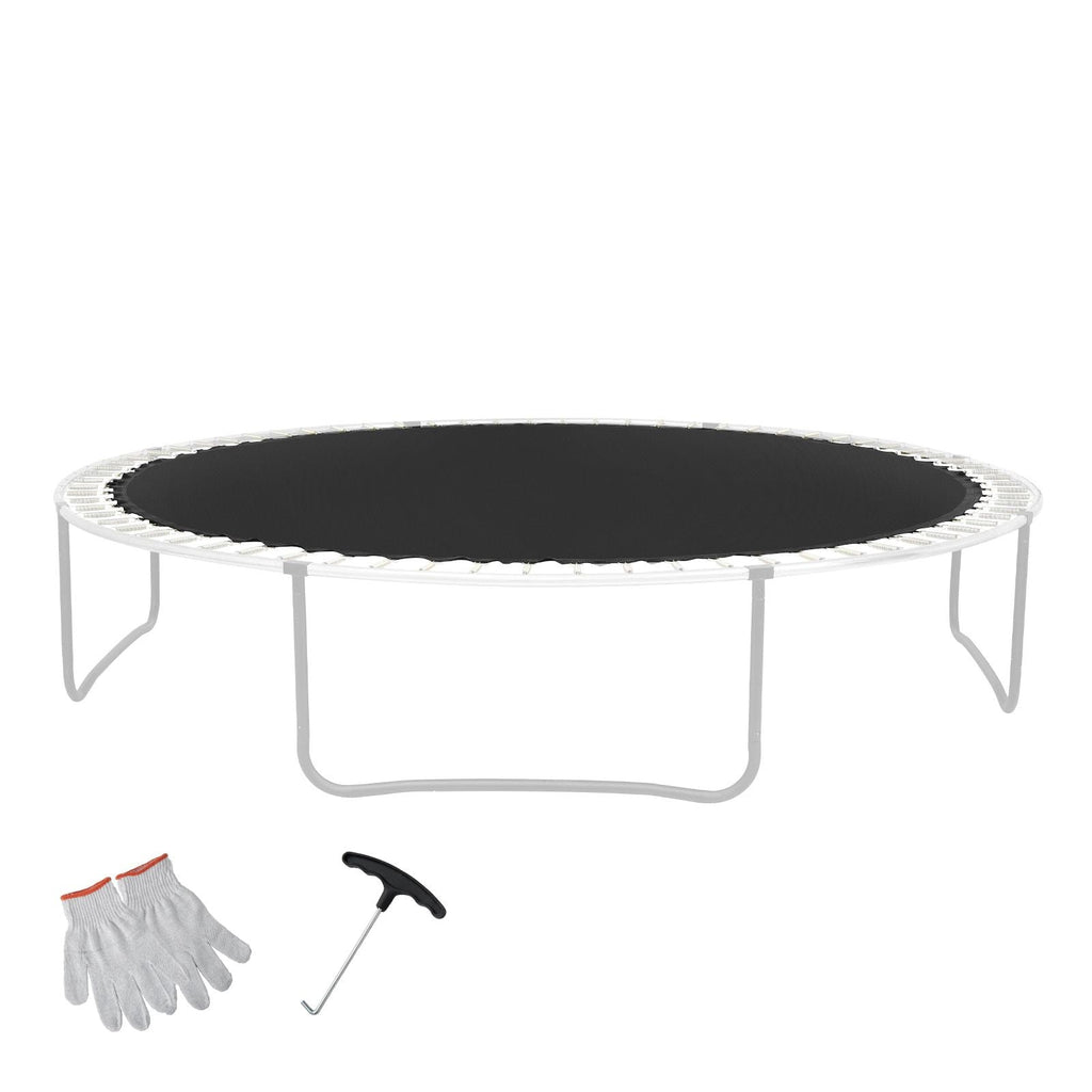 Replacement Trampoline Mat, Jumping Mat Fits 12ft Frame, Universal Jumping Mat for 12ft Round Trampoline, Reinforce UV-Resistant Mat with Spring Tool & Durable V-Rings, Fit 5.5" Spring Length - Cool Brand Designs