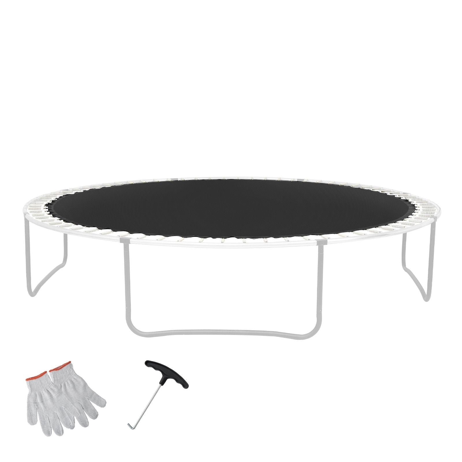 Replacement Trampoline Mat, Jumping Mat Fits 12ft Frame, Universal Jumping Mat for 12ft Round Trampoline, Reinforce UV-Resistant Mat with Spring Tool & Durable V-Rings, Fit 5.5" Spring Length - Cool Brand Designs