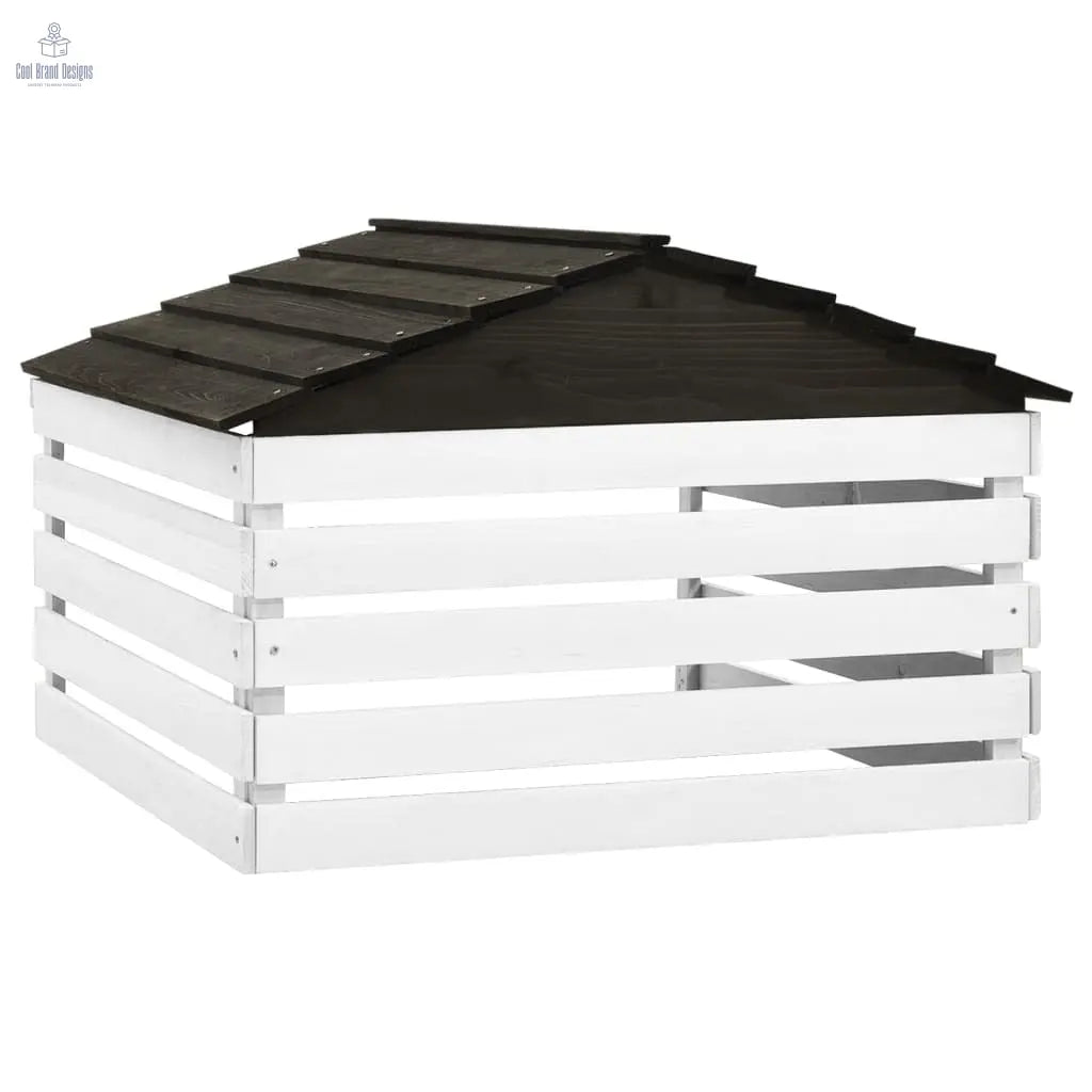 Robotic Lawn Mower Garage Black and White 30.7"x29.1"x21.3" Firwood - Cool Brand Designs