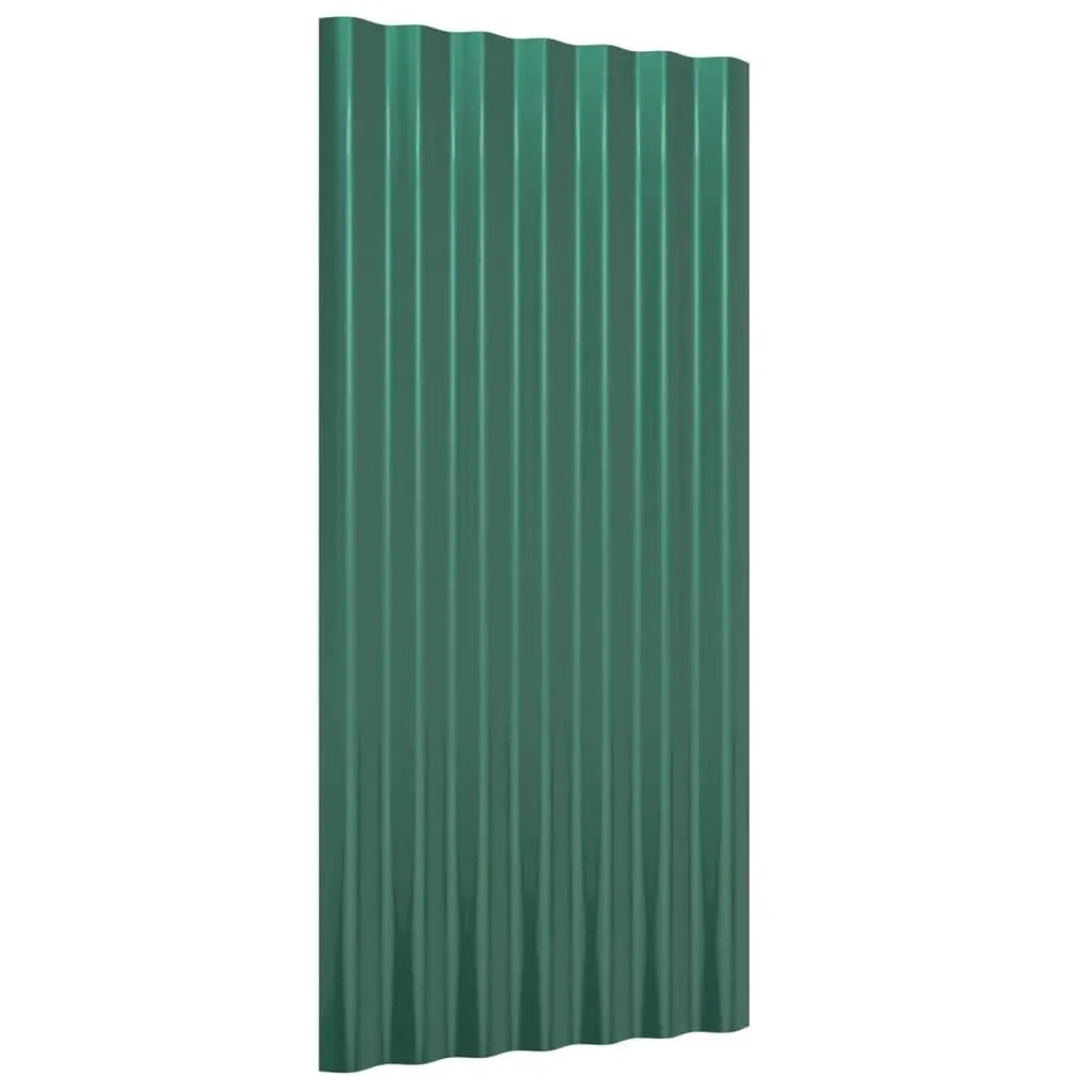 Roof Panels 12 pcs Galvanized Steel Green 31.5"x14.2" - Cool Brand Designs