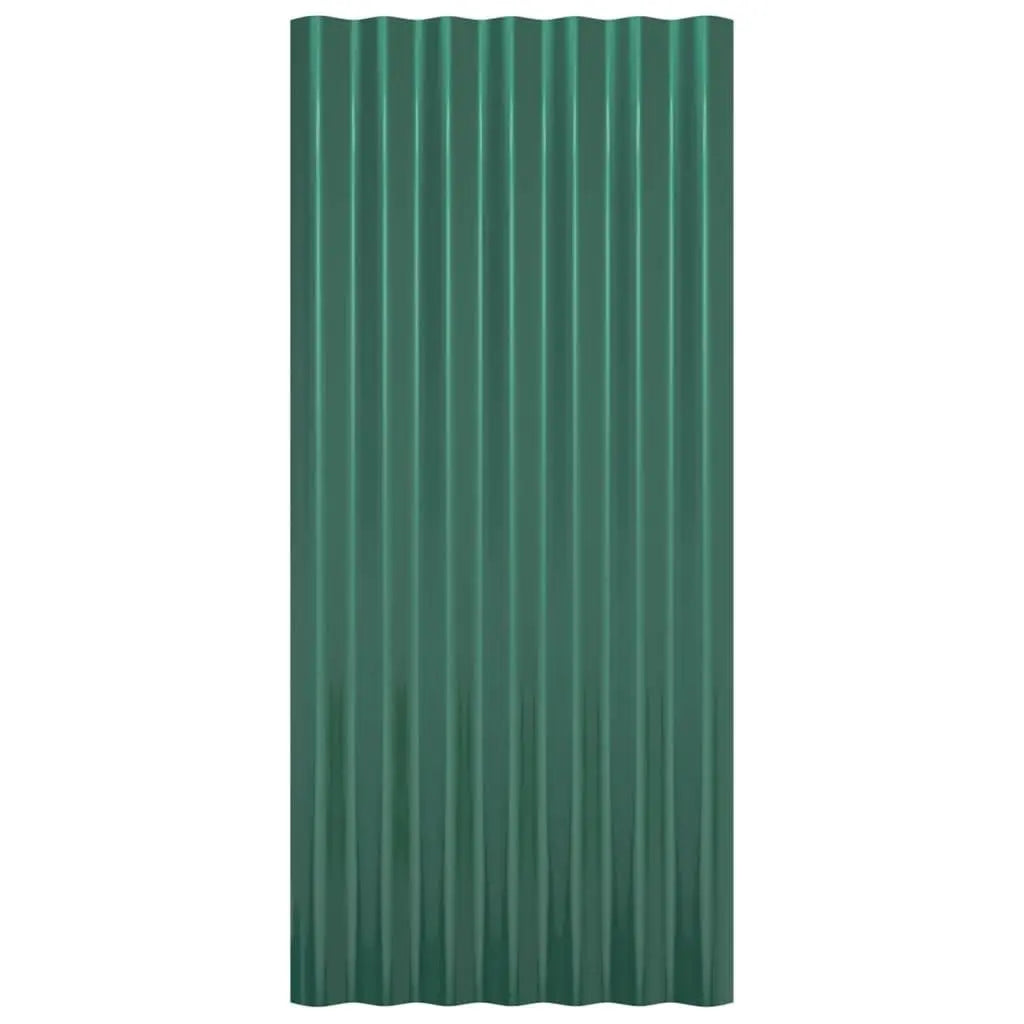 Roof Panels 12 pcs Galvanized Steel Green 31.5"x14.2" - Cool Brand Designs