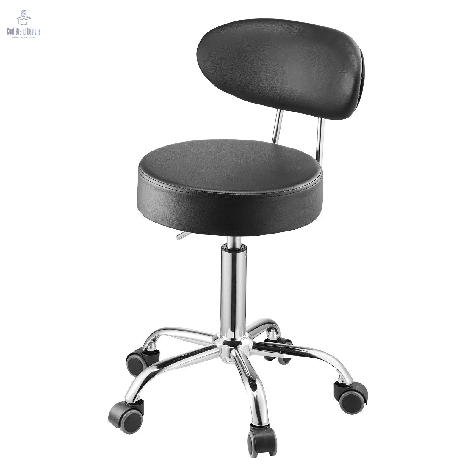 Shop Stool with Backrest, Pneumatic Garage Seat/Work Stool with Wheels, 300 lbs Load - Cool Brand Designs