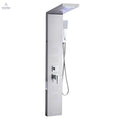 Shower Panel Tower System with Rainfall Waterfall Shower Head, LED, 53 in Brushed Stainless Steel Shower Column, 5-Function Faucet, Wall-Mount Rain Massage System, with Handheld and Tub Spout VEVOR