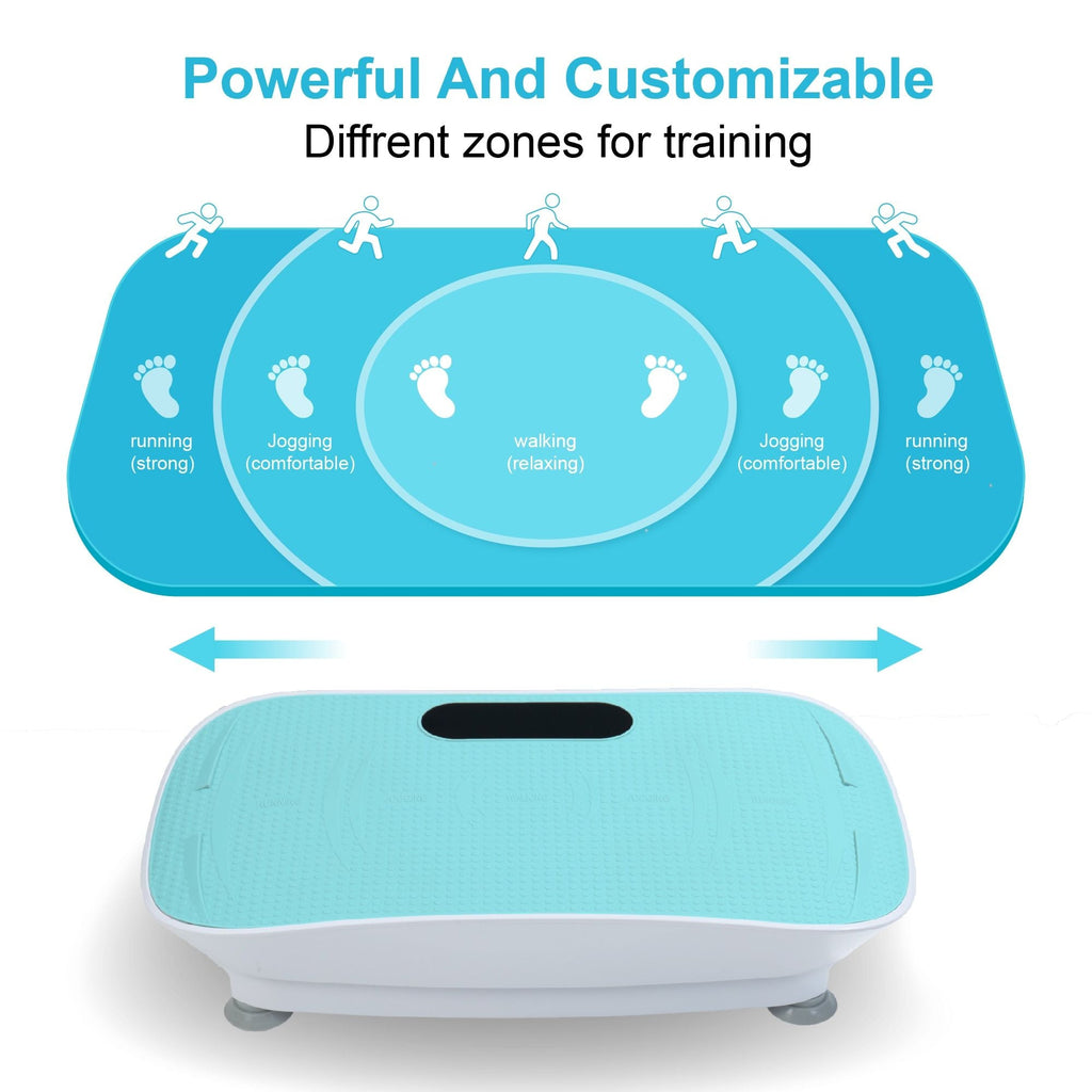 Silent Vibration Platform Crazy Fitness Massage 10-Frequency Weight Loss & Fat Burner Body Shaking Machine For Unisex Blue - Cool Brand Designs