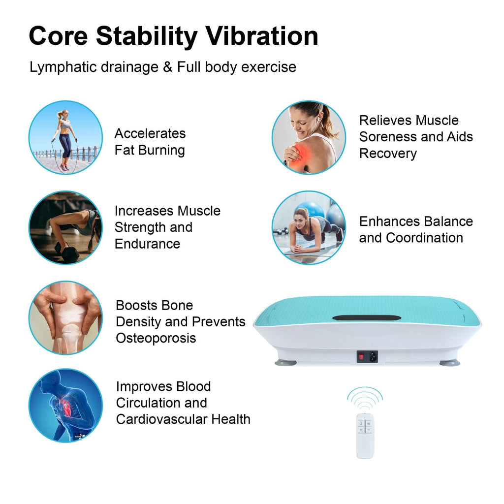 Silent Vibration Platform Crazy Fitness Massage 10-Frequency Weight Loss & Fat Burner Body Shaking Machine For Unisex Blue - Cool Brand Designs