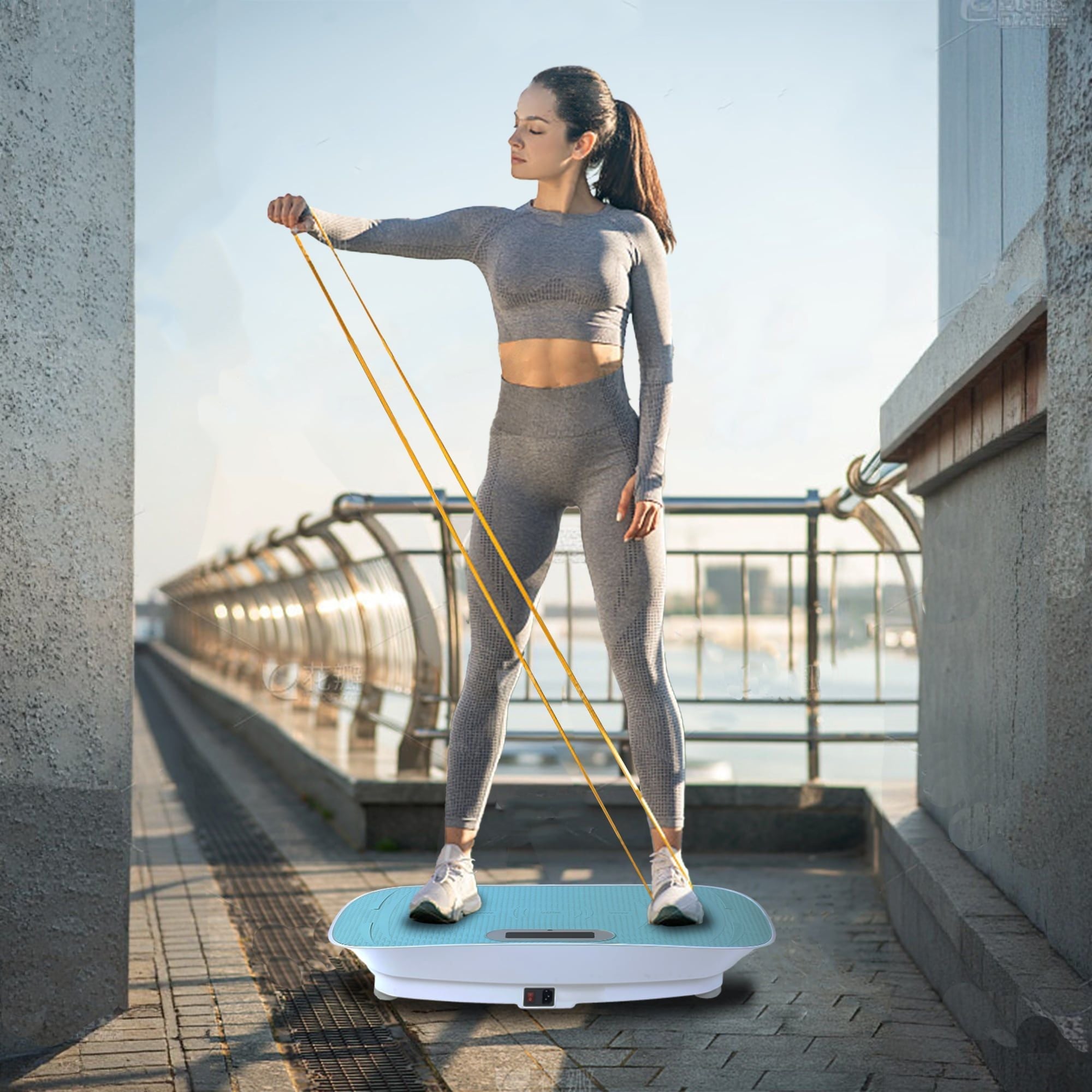 Silent Vibration Platform Crazy Fitness Massage 10-Frequency Weight Loss & Fat Burner Body Shaking Machine For Unisex Blue - Cool Brand Designs