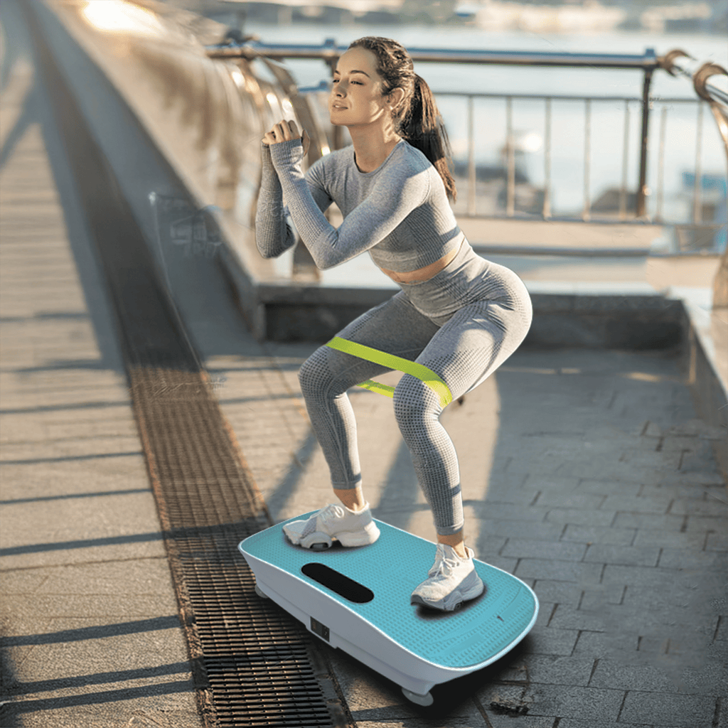 Silent Vibration Platform Crazy Fitness Massage 10-Frequency Weight Loss & Fat Burner Body Shaking Machine For Unisex Blue - Cool Brand Designs