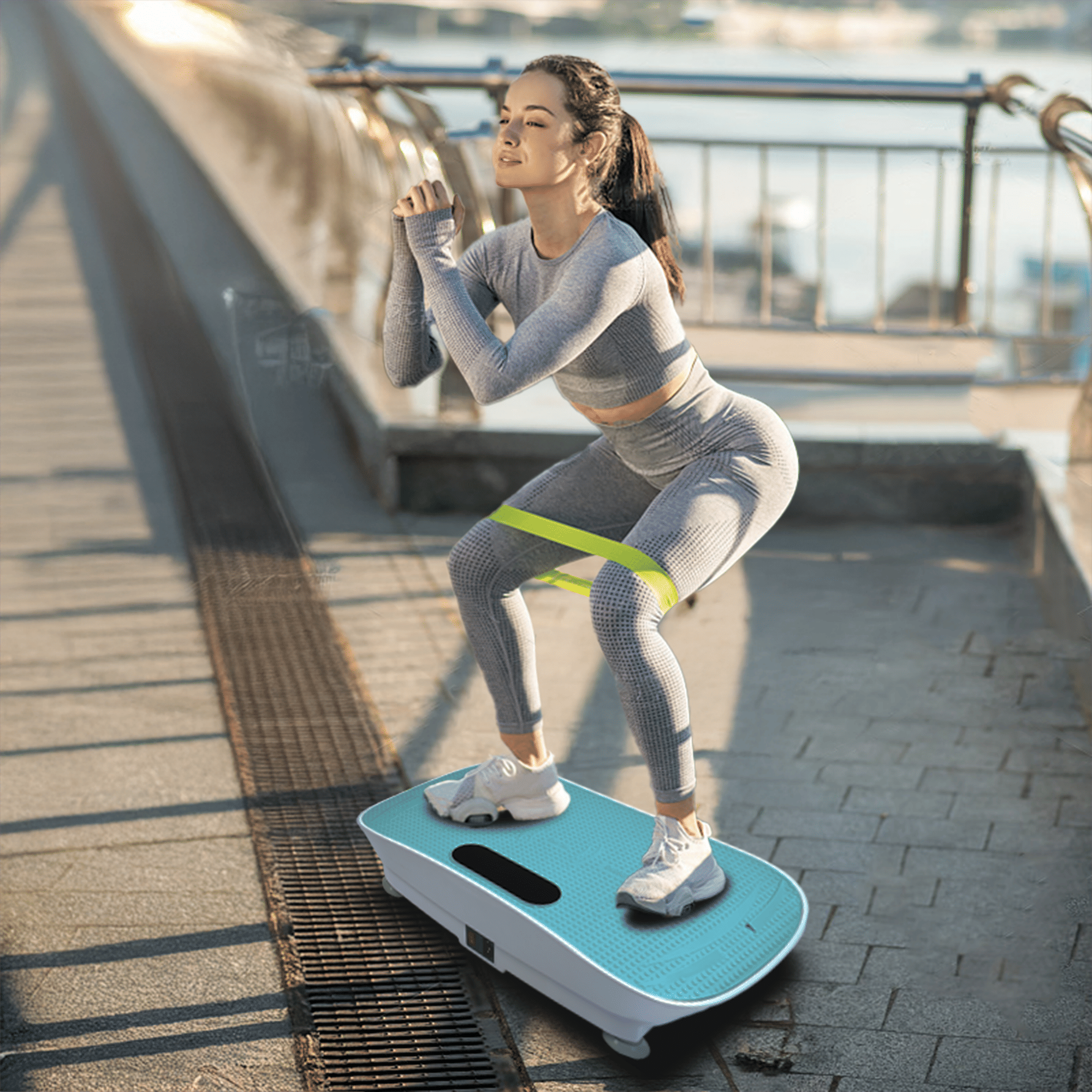 Silent Vibration Platform Crazy Fitness Massage 10-Frequency Weight Loss & Fat Burner Body Shaking Machine For Unisex Blue - Cool Brand Designs