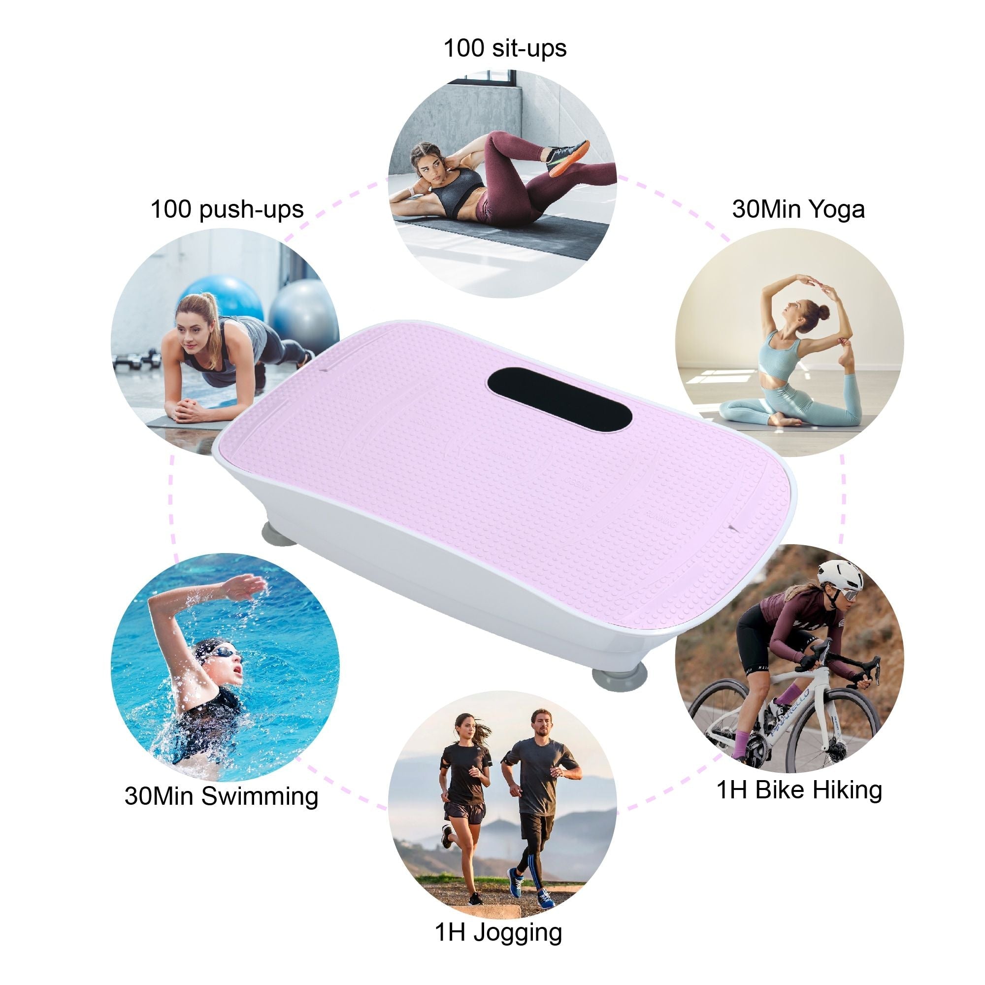 Silent Vibration Platform Crazy Fitness Massage 10-Frequency Weight Loss & Fat Burner Body Shaking Machine For Unisex Pink - Cool Brand Designs