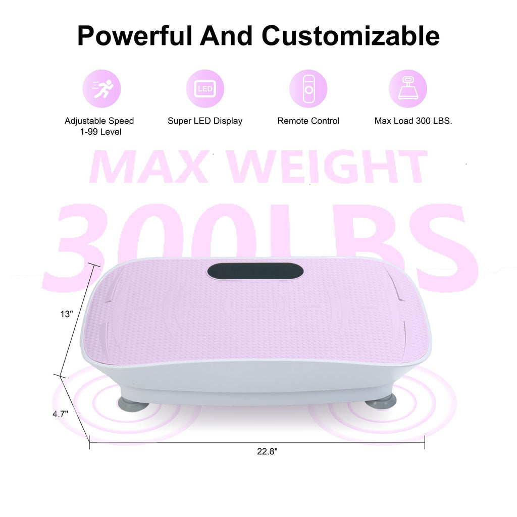 Silent Vibration Platform Crazy Fitness Massage 10-Frequency Weight Loss & Fat Burner Body Shaking Machine For Unisex Pink - Cool Brand Designs