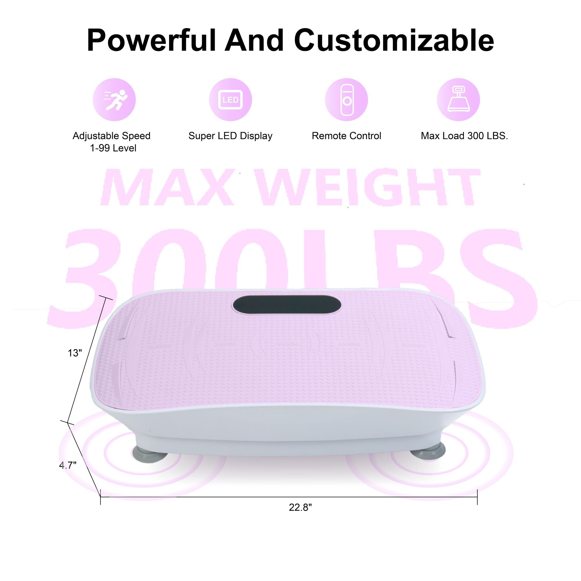 Silent Vibration Platform Crazy Fitness Massage 10-Frequency Weight Loss & Fat Burner Body Shaking Machine For Unisex Pink - Cool Brand Designs