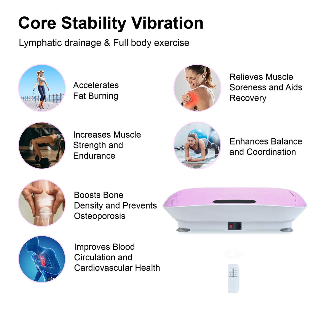 Silent Vibration Platform Crazy Fitness Massage 10-Frequency Weight Loss & Fat Burner Body Shaking Machine For Unisex Pink - Cool Brand Designs