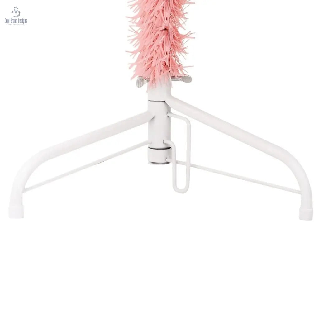 Slim Artificial Half Christmas Tree with Stand Pink 8 ft - Cool Brand Designs