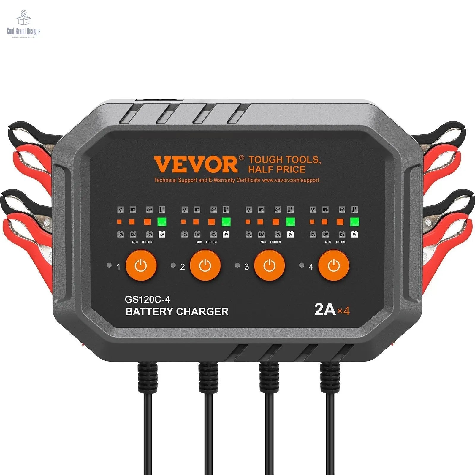 Smart Battery Charger, 8 - Amp, LiFePO4 Lead - Acid (AGM / Gel / SLA) Car Battery Charger - Cool Brand Designs