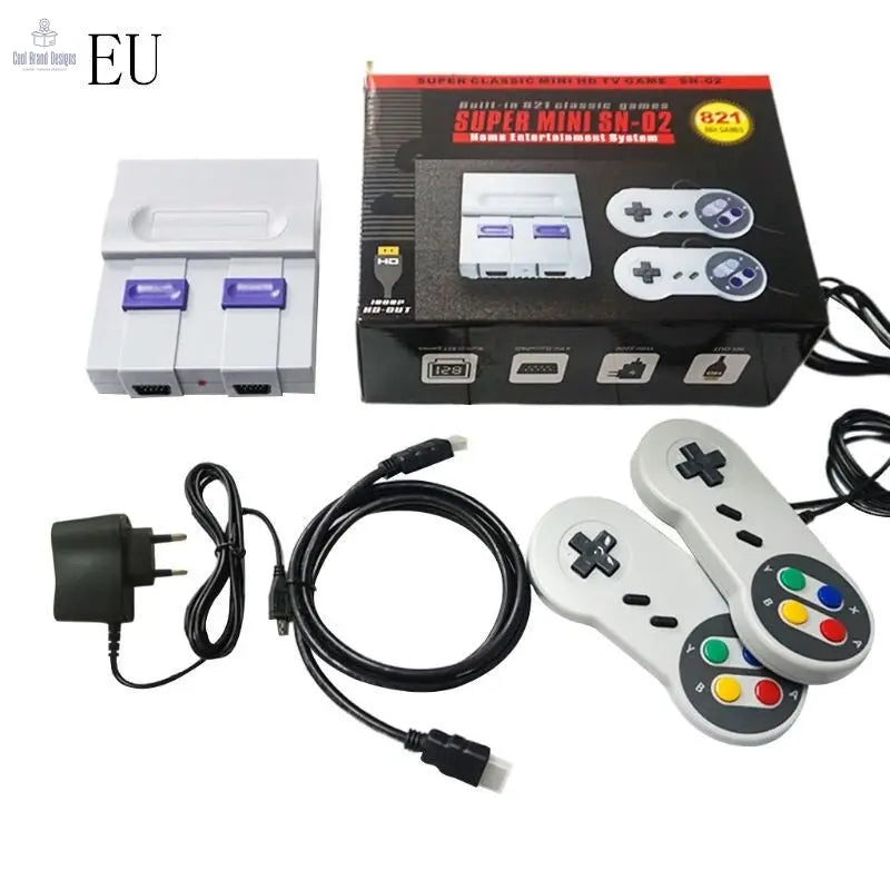 SNES HD TV Video Game Console Built - in 821 Games Dual Handheld Retro Wired Controller US plug - Cool Brand Designs
