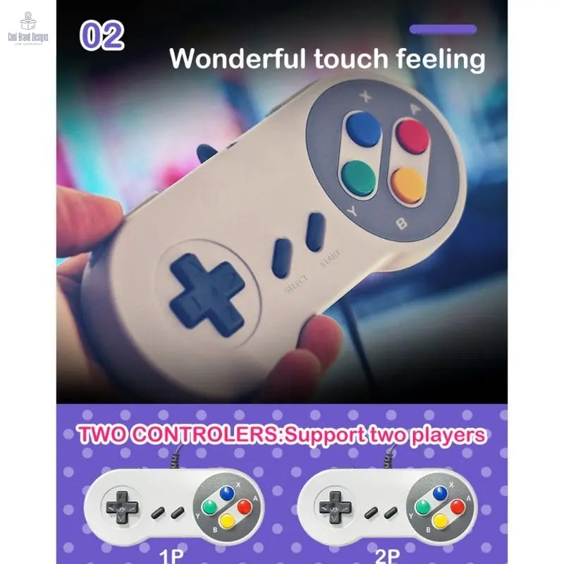 SNES HD TV Video Game Console Built - in 821 Games Dual Handheld Retro Wired Controller US plug - Cool Brand Designs