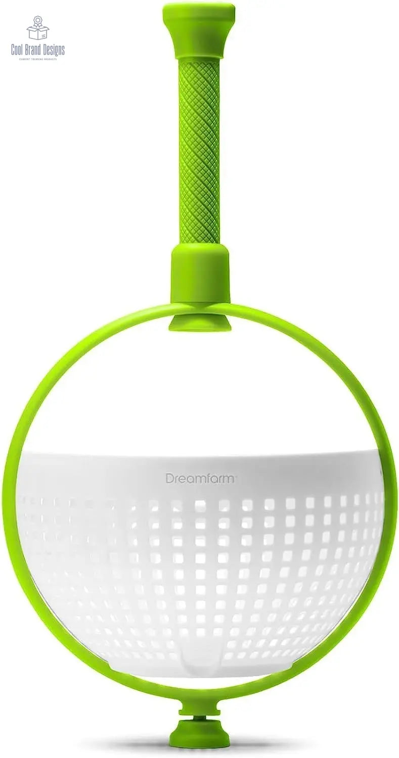 Spina | Easy-To-Use Salad Spinner | Non-Scratch, Nylon Spinning Colander | Lettuce Spinner | Colander with Collapsible Handle | Green - Cool Brand Designs