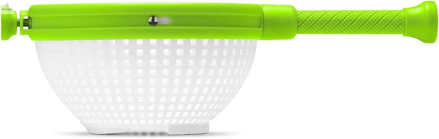 Spina | Easy-To-Use Salad Spinner | Non-Scratch, Nylon Spinning Colander | Lettuce Spinner | Colander with Collapsible Handle | Green - Cool Brand Designs
