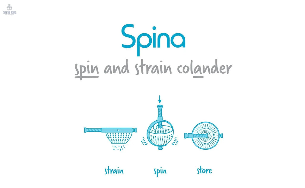 Spina | Easy-To-Use Salad Spinner | Non-Scratch, Nylon Spinning Colander | Lettuce Spinner | Colander with Collapsible Handle | Green - Cool Brand Designs
