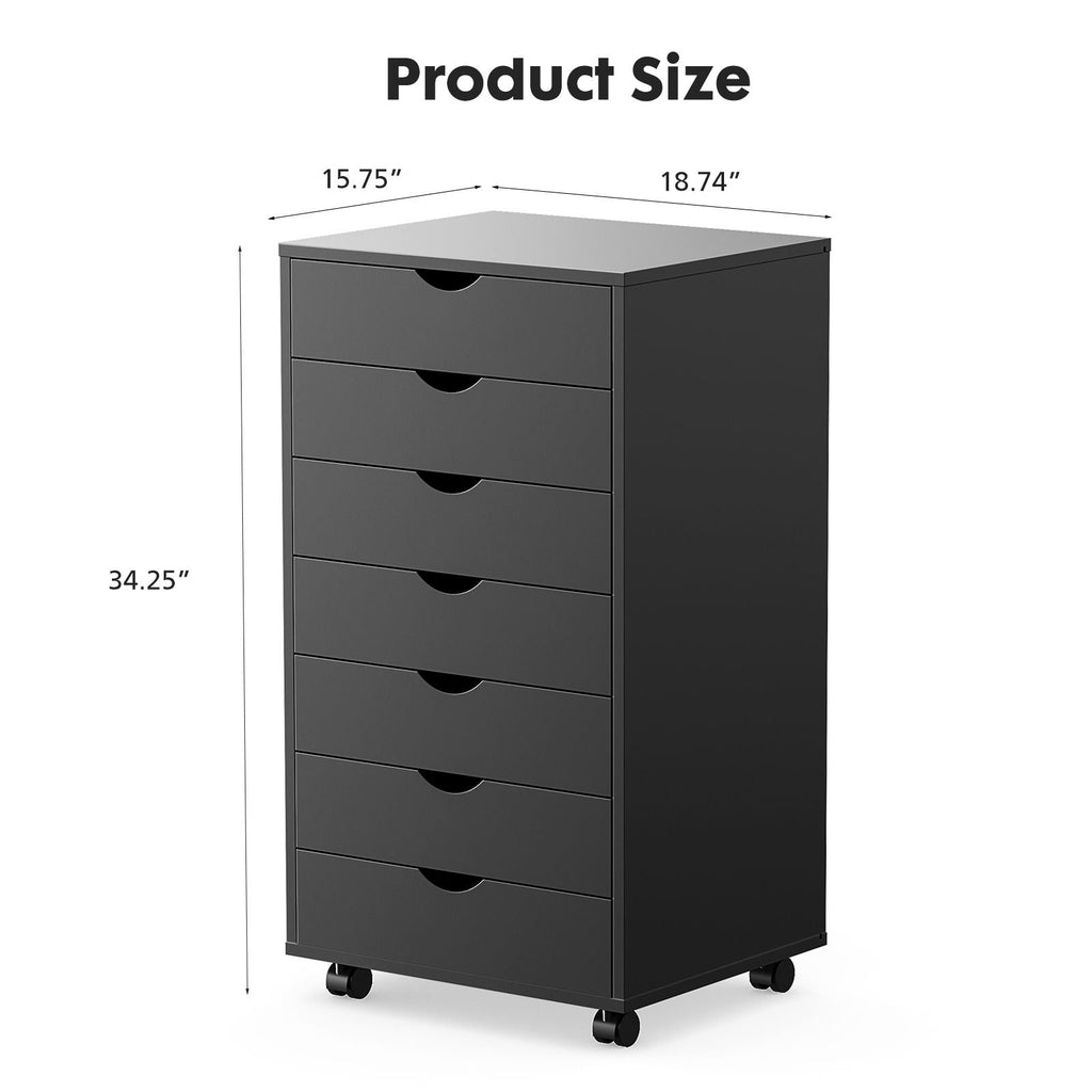 Storage Cabinet Dressers with Wheels Mobile Organizer Drawers for Office, Bedroom, Home - Cool Brand Designs